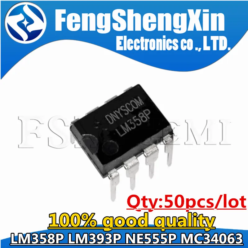 Separadores de doble diferencial DIP-8, LM358P, LM358, LM358N, LM393P, NE555, NE555P, MC34063A, MC34063, MC34063API, LM393N, LM393, 50 unidades por