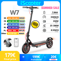 8.5 Inch iScooter W7 Electric Scooter 350W Motor 36V 7.8Ah Battery 25km+ Range 4-speed 35km/h Dual Suspension e Scooter With APP