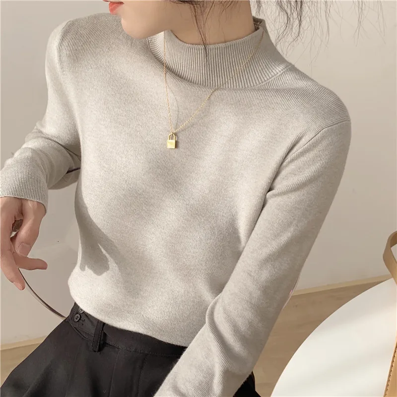 

Faion Street Sle пуловер с высоким воротником, топ, женский длинный свек, свободный крой, осенне-зимний повседневный свитер