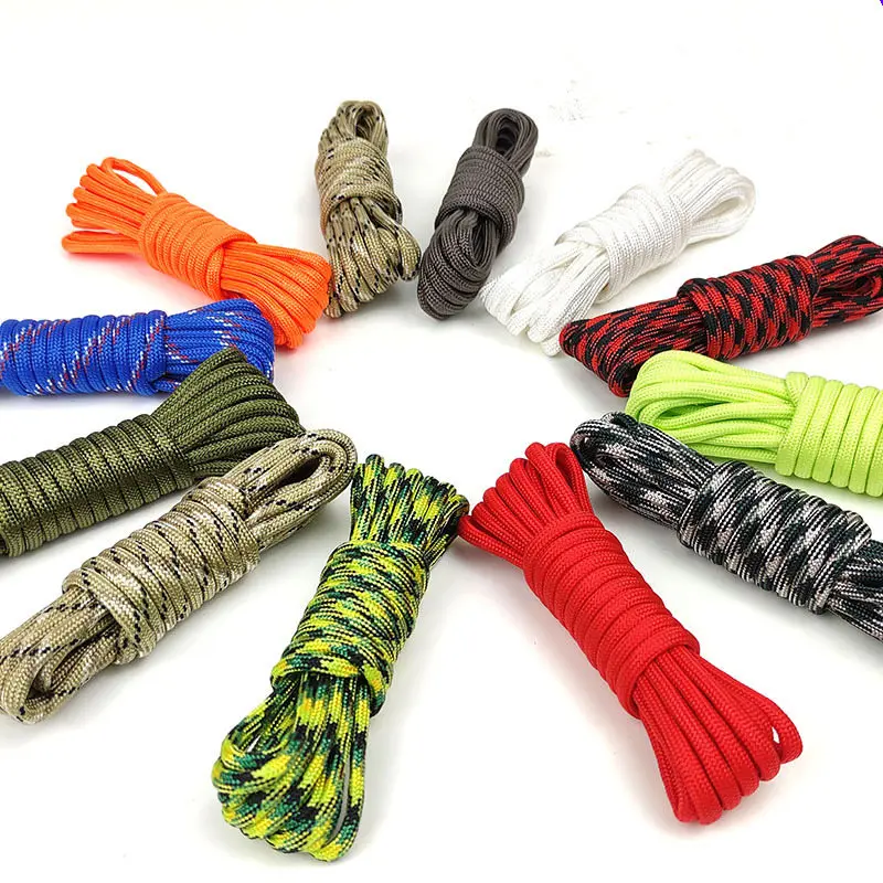 1pcs 5yards 4mm 550 Paracord Parachute Cord Lanyard Tent Rope Guyline Mil Spec Type For Hiking Camping