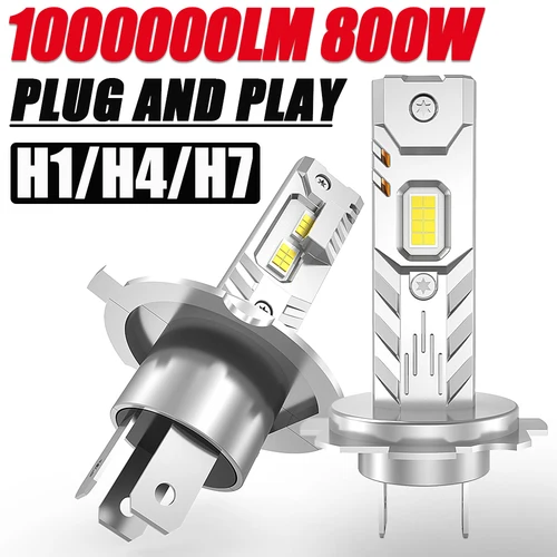 Luces LED H7 H4 H1 para bombilla de faro de coche 1000000LM Mini lámpara inalámbrica para automóvil + focos brillantes 800% faro de automóvil 12V 24V