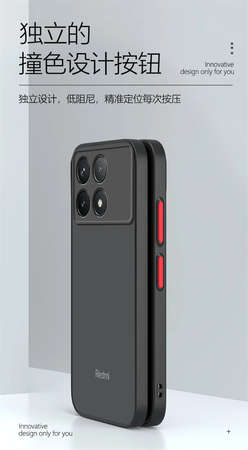Für Xiaomi POCO X6 Pro 5G Fall Luxus Matte Transparente Telefon Abdeckung Redmi Hinweis 13 12 11 4G 10 9 dünne Rüstung Stoßstange – Detail 7