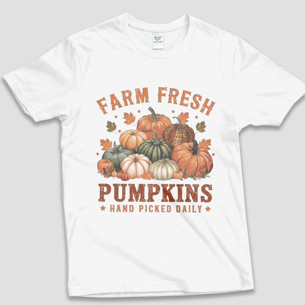Farm Fresh Pumpkin Tshirt Fall Shirt for Women Farm Fresh Pumpkins Tee Thanksgiving Shirt Pumpkin Tee Farmers Market Fall Tshirt