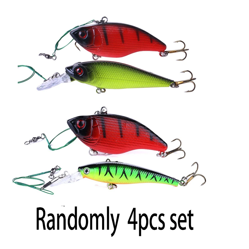 1PC-40Pcs of Randomly  Fishing Lure Minnow Popper Crankbait pencil VIB  Wobble Bait Artificial Bait peche  Pike carp Sea fishing