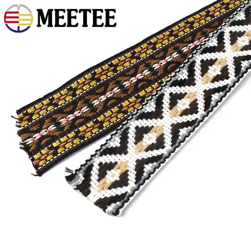 5Yard Polyester Jacquard Webbing Tape 30/38mm Ethnic Ribbon Shoulder Bag Strap Decorative Band Garment Sewing Fabric Accessories