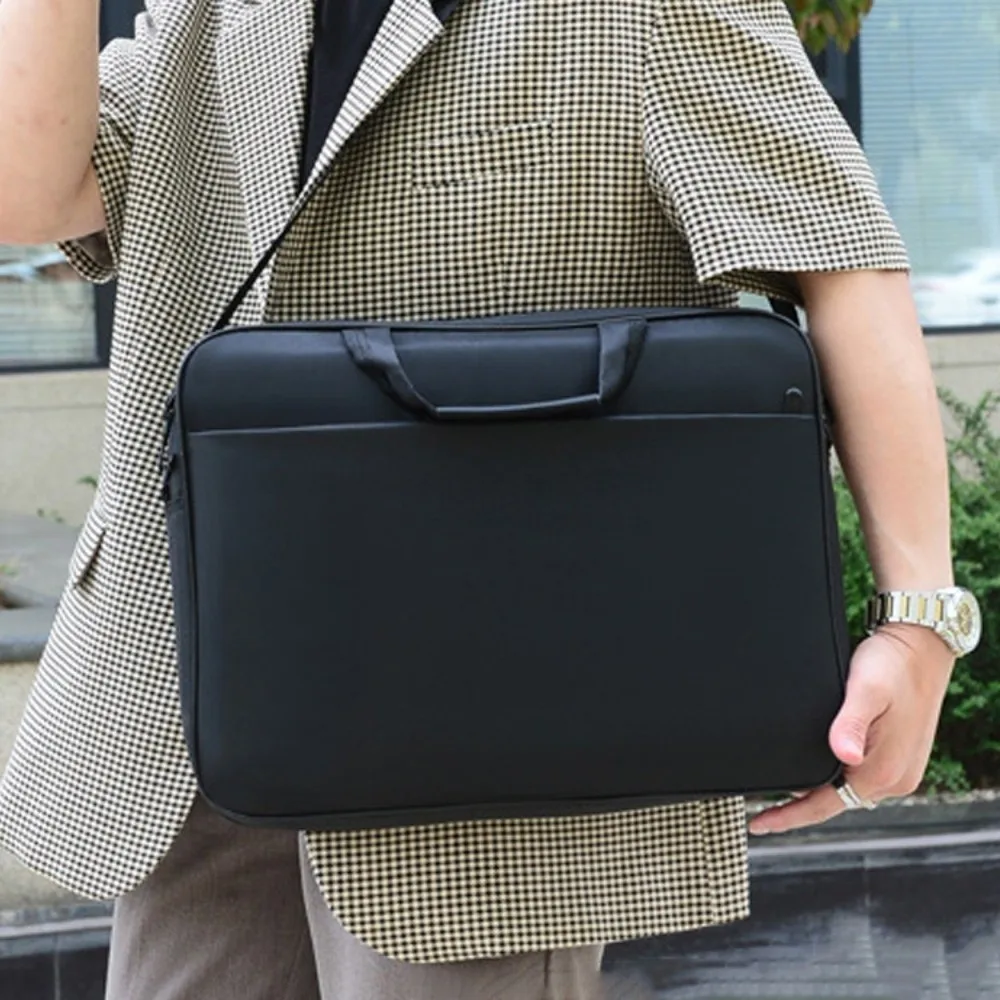 15.6/17 Inch Business Laptop Bag with Handle Briefcase Portable Laptop Bags Solid Color Shoulder Strap Laptop Shoulder Bag