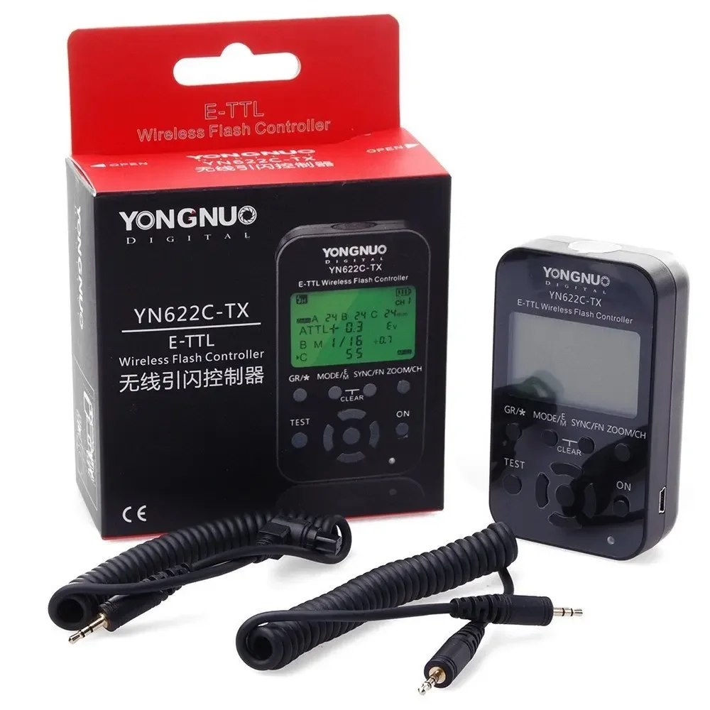 YN-622C-TX Wireless E-TTL Flash Trigger Kit with LED Screen for Cameras