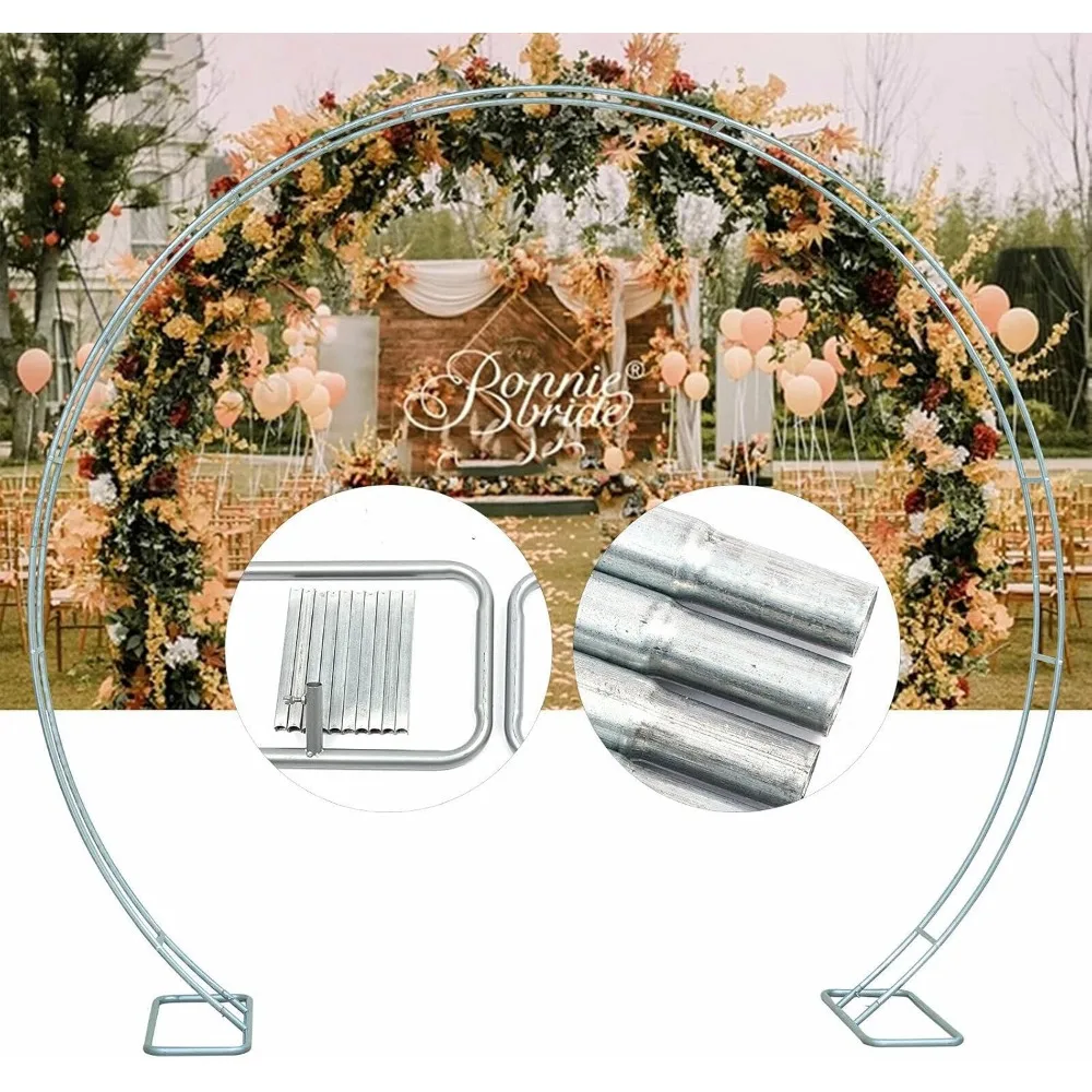 9Ft Metal Round Wedding Arch Flower Rack Wrought Iron Balloon Arch Decoration Stand Kit for Party Wedding Photo Background