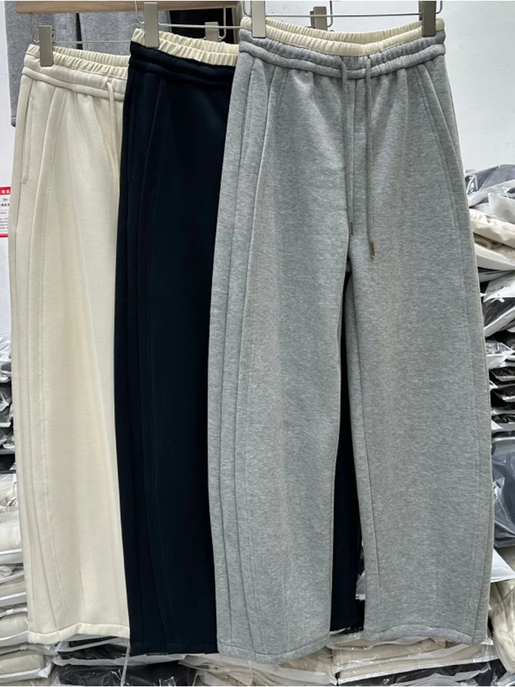 

Spring Versatile Banana Pants Women's High Waist Wide Leg Casual Trousers Straight Cut Sports Sweatpants Korean Sle