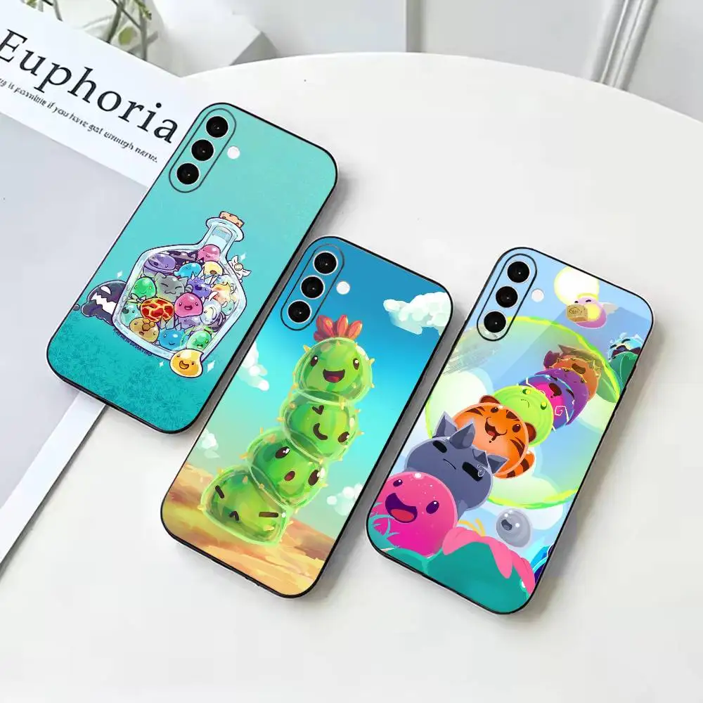 Game S-Slime Rancher  Anti-drop Black Soft Silicone Case For Samsung Galaxy A73 A72 A71 A53 A52 A51