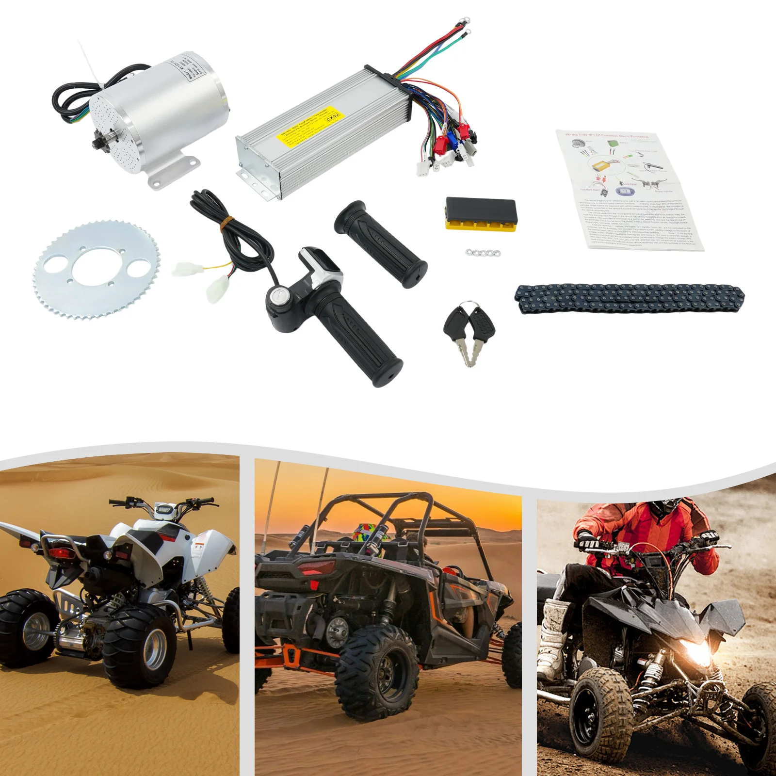 Kit motore elettrico DC senza spazzole da 2000 W 4300 giri/min Kit motore elettrico Kit di conversione bici elettrica per scooter biciclette modificate