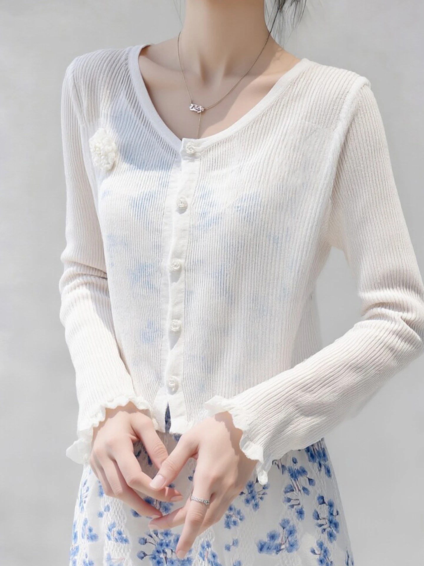 

Comfortable Loose Long Sleeve Soft Knitted Shirt Single Button Spring Design Versatile Color Lazy Style Women's Top