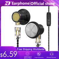 ND DTS flat-headed brother earplug fever-grade HIFI high-quality computer phone round hole semi-in-ear wired earphone