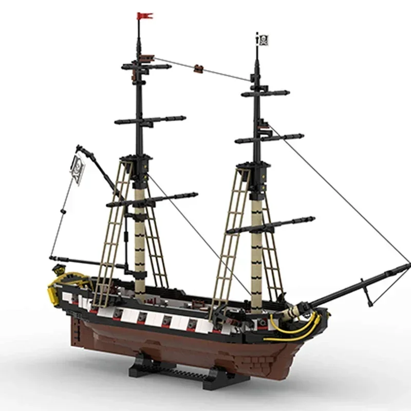 MOC-Briques de construction de modèle de bateau militaire, voilier Barracuda, blocs modulaires de technologie, cadeaux de jouets pour enfants, ensembles de bricolage, assemblage