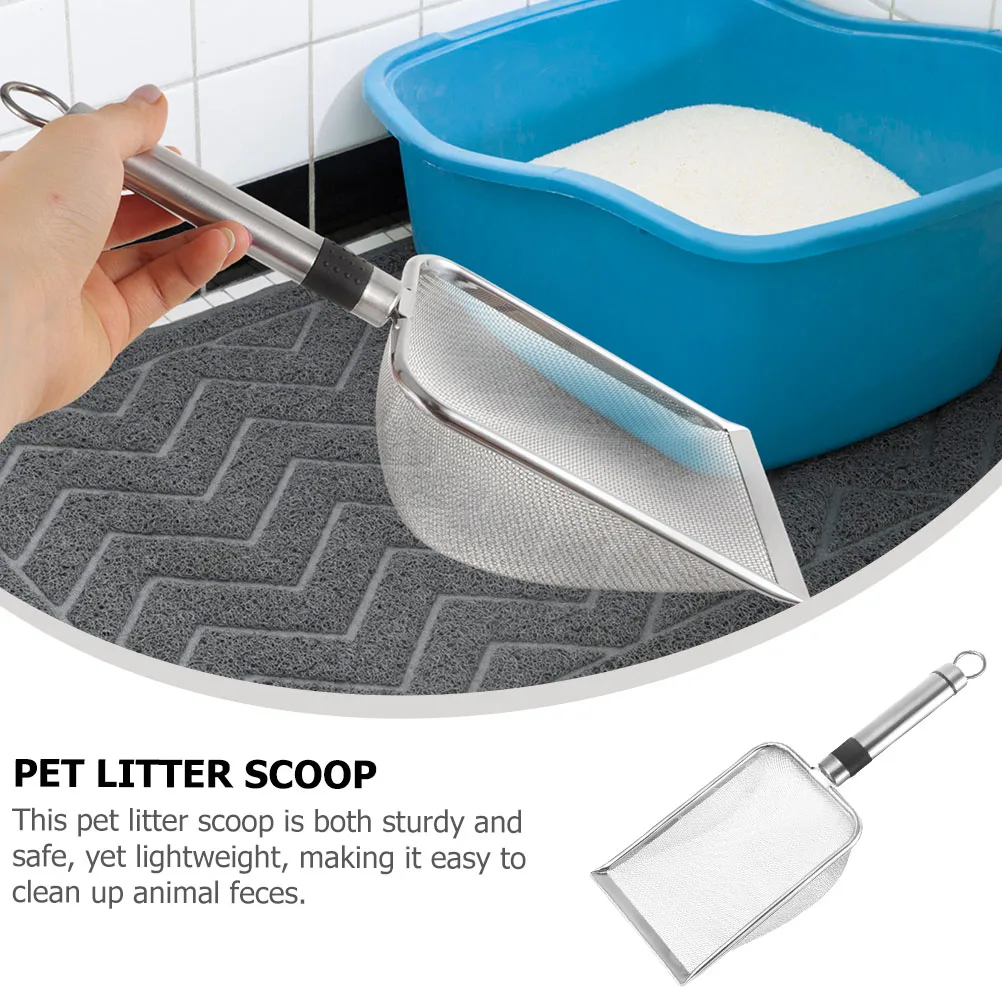 

Stainless Steel Scoop Fine Mesh Reptile Terrarium Cleaning Tool Sifter For Pet Poop Sand Shovel Household Litter Box