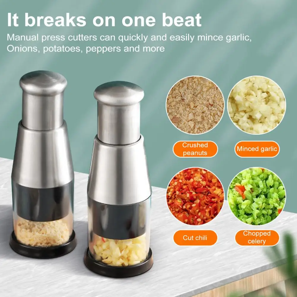 

Garlic Press Chopper Stainless Steel Manual Mincer for Chopping Onions Peppers Garlic Crusher Kitchen Gadgets Accessories