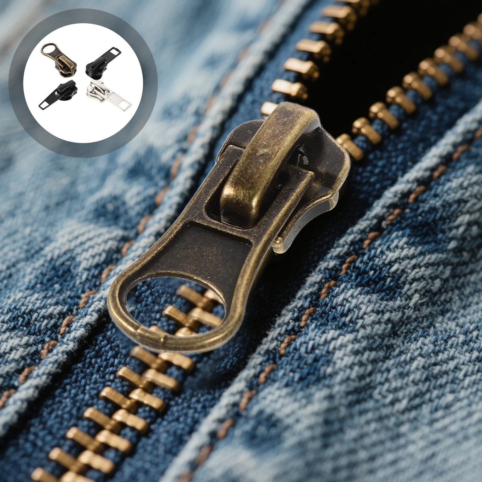 

1Set Zipper Repair Kit Heavy Duty Universal Instant Fix for Jackets Bags Luggage Metal Replacement Parts Detachable Zipper Pulls