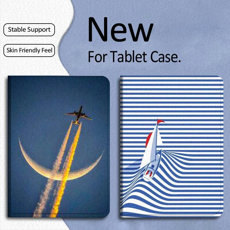 

Art Airplane Ship Pattern For Xiaomi Mi Pad Mini 4 5 6 7 SE Pro Plus Redmi Pad 2 SE 2025 8.8 11 Foldable Tablet Case Gift