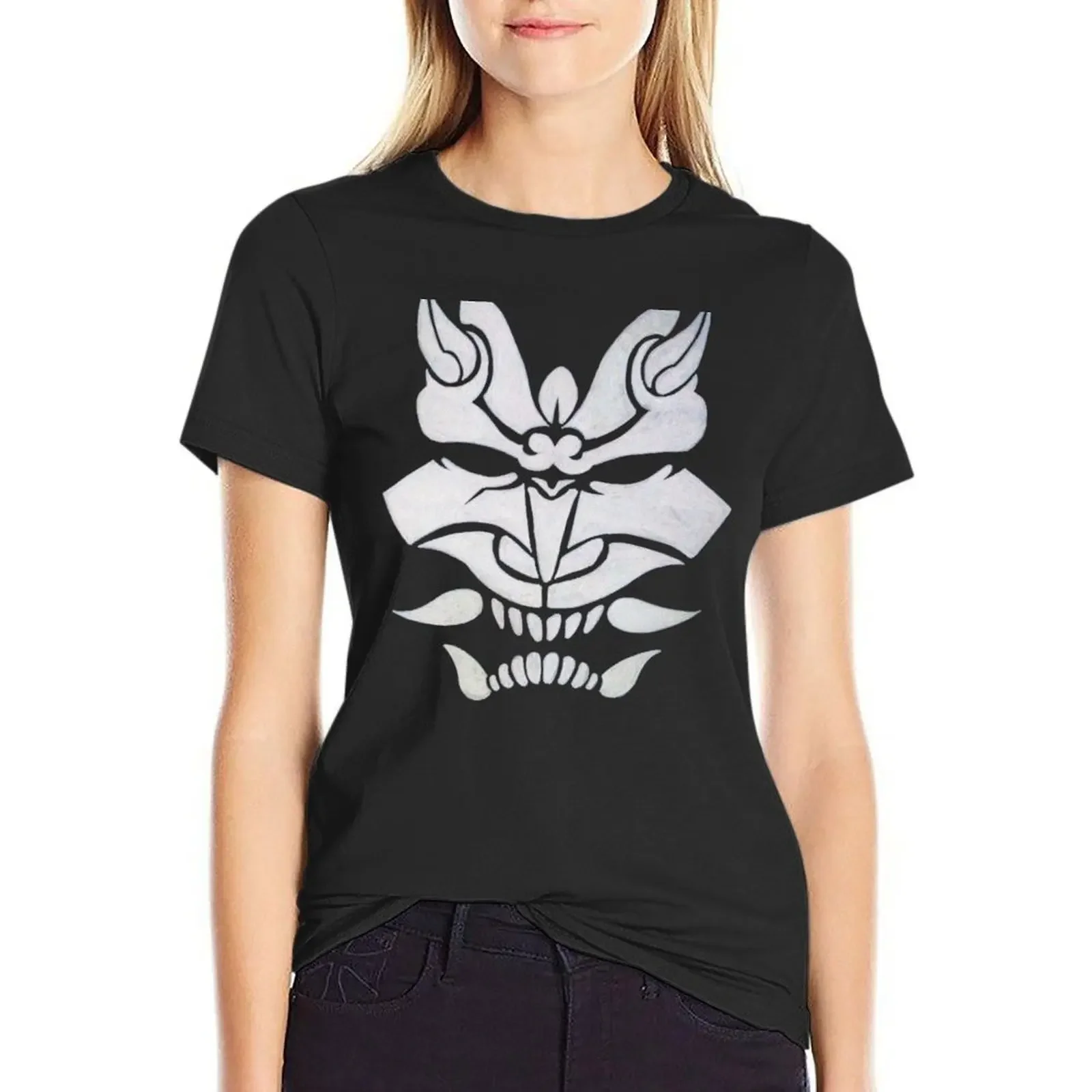 

White Oni T-Shirt Aesthetic clothing vintage clothes lady clothes blanks tshirts woman