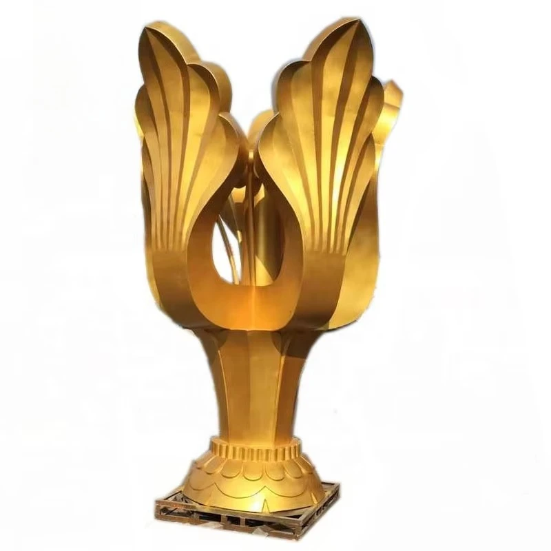 high quality large metal flower outdoor stainless steel flower rose sculpture for sale