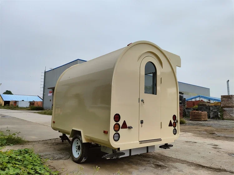 عربة طعام تجارية مخصصة لبيع الوجبات الخفيفة مع شواية ومقلاة للبيع