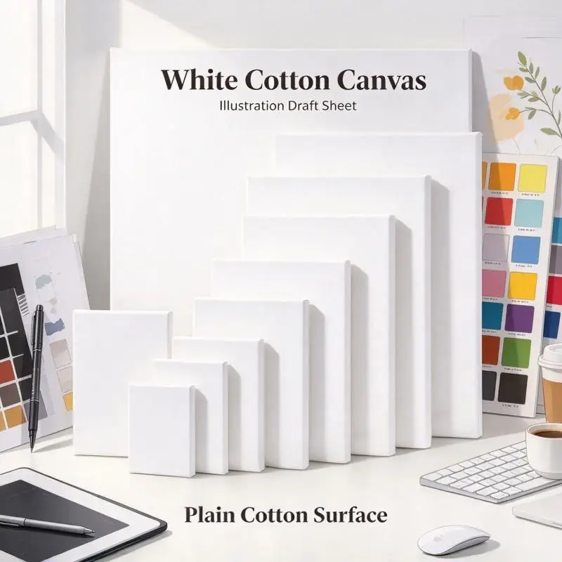 1/5pcs Oil Painting Frame Canvas Frame for Art Students, Oil Painting Frame Cotton Fabric Acrylic DIY Sketchpad