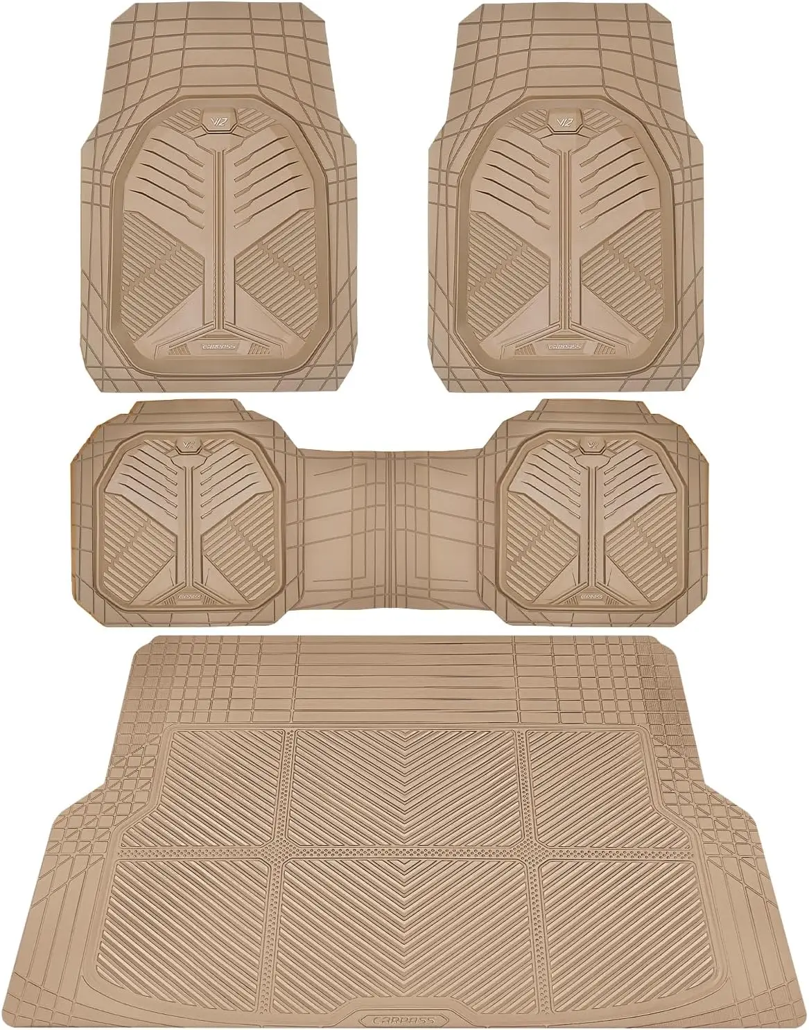 

Heavy Duty Rubber Car Mats with Cargo Liner, Deep-Dish All Weather Floor Mats for SUV Truck Sedan, Waterproof Anti-Slip