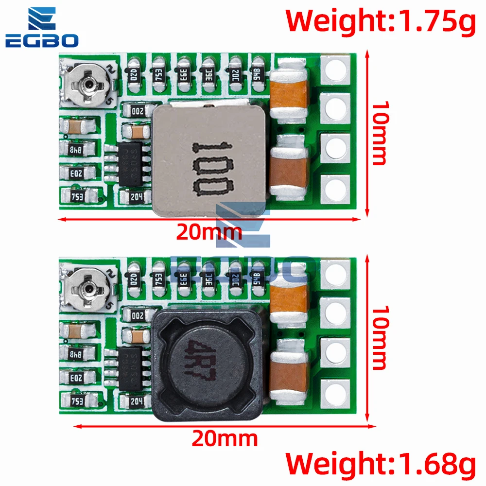 10 шт., компактный понижающий модуль питания, от 12 до 18 В до 5 В, 3 А, преобразователь напряжения, регулируемый 97.5%, 1,8 в, 2,5 В, 3,3 В, 5 В, 9 В, 12 В
