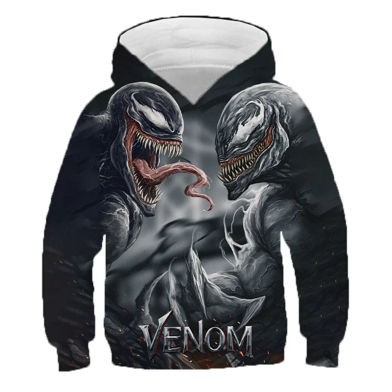 2022 Venom Hoodies Marvel Children 3D Print Pullover Sweatshirts Boy Girl Kids Cool Streetwear Jacket Coat Unisex Clothes