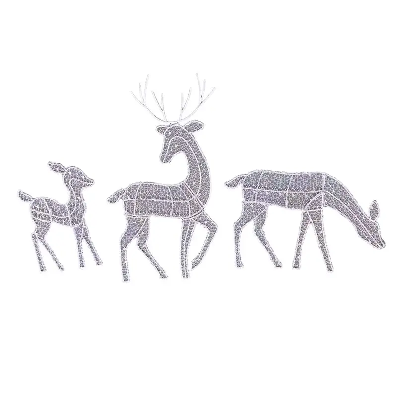 Customer Favorite Christmas Deer Decoration Outdoor With Light Deer Family, 3-Piece Set Reindeer For Yard Patio Lawn Garden Part