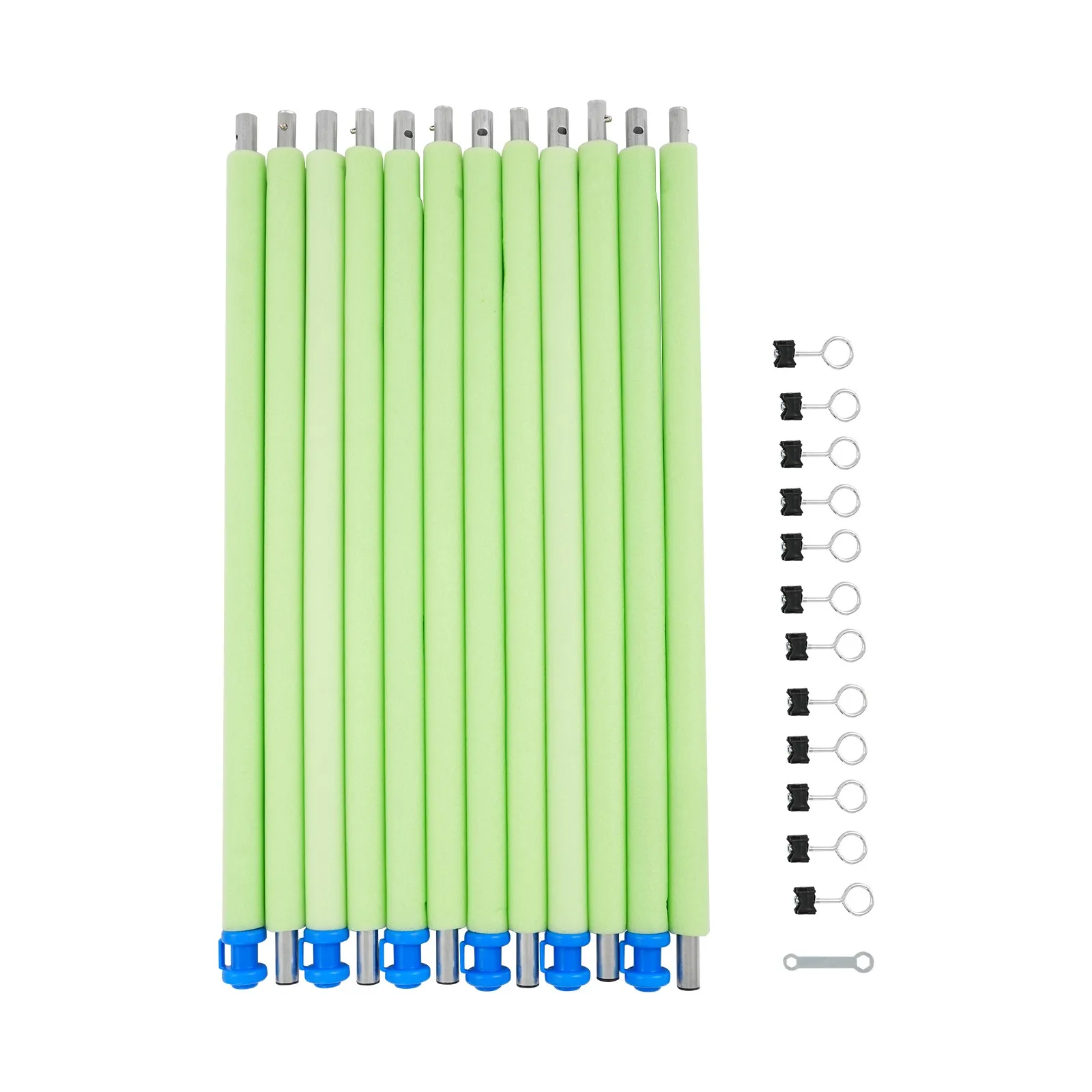 Green 6 Straight Thick Galvanized Steel Pipes Outdoor Product Support Foam-covered Column for All 6-bar Trampolines