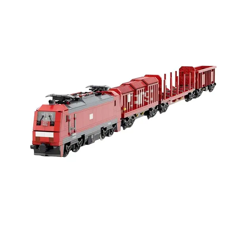 MOC German Style Freight Cargo Train Building Blocks Set Industrial Railway Locomotive Wagons Model Track Toy Adult Gift