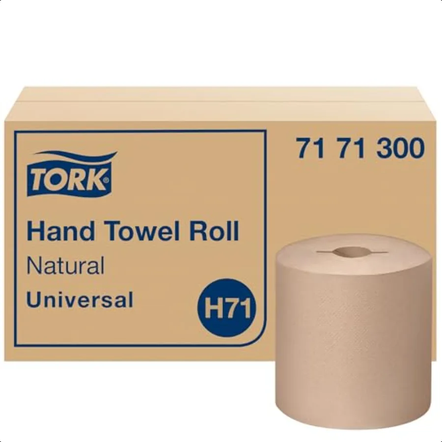Tork Hand Towel Roll Natural Universal H71 Large 100 Recycled 1Ply White 6 Rolls x 800 ft 7171300