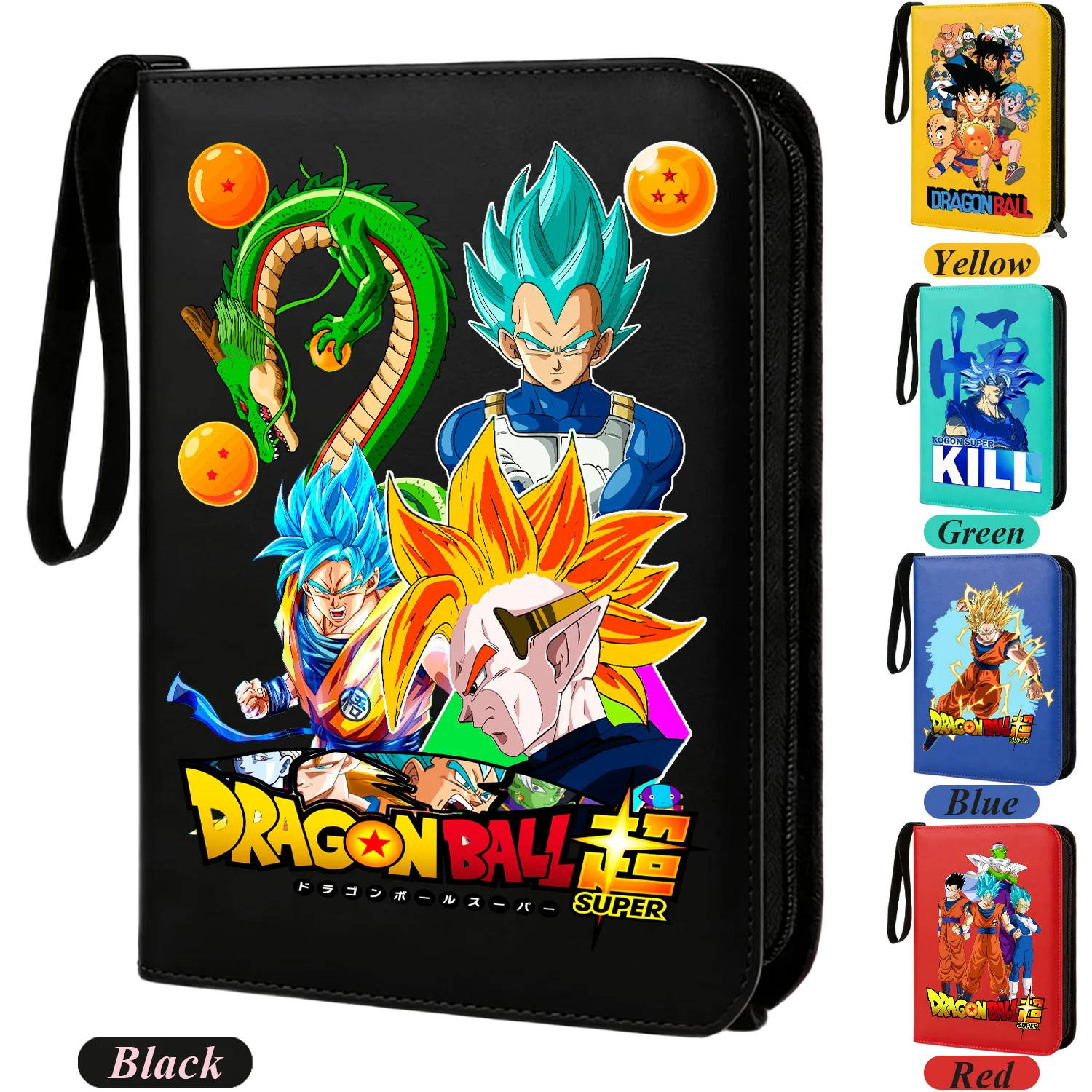 Álbum con Cierre para 400 Tarjetas de Dragon Ball, Libro de Colección de Anime con Cierre para Tarjetas de Son Goku y Vegeta, Carpeta con Cierre para Tarjetas de Juego, Regalo para Niños