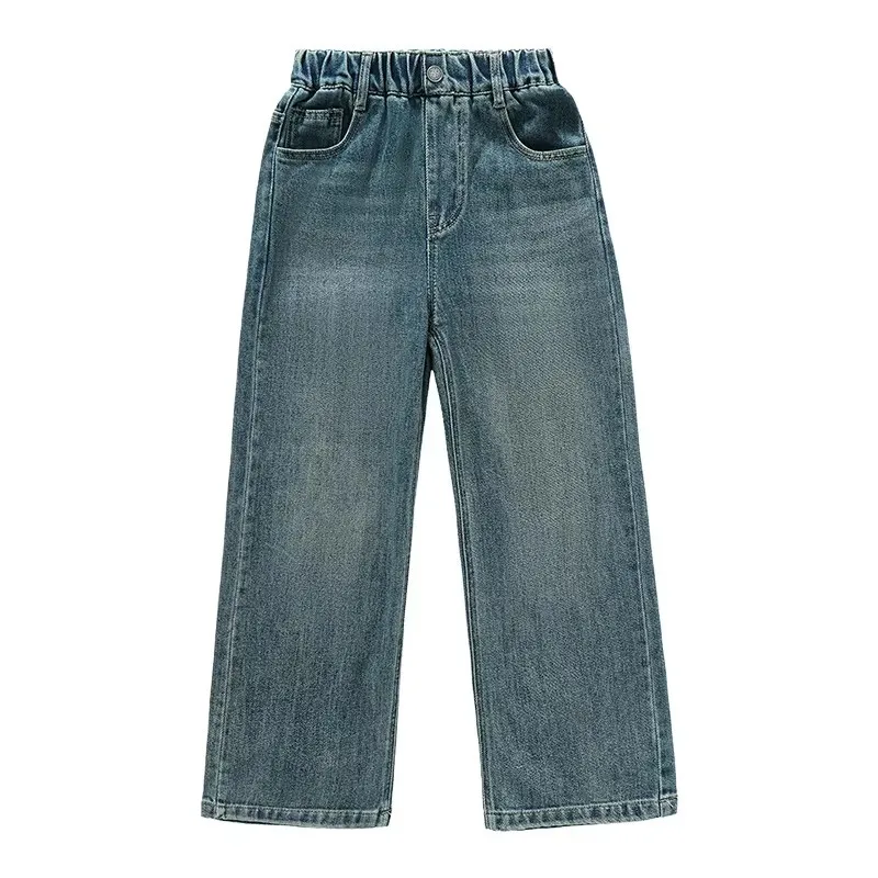 Nieuwe Lente Rechte Jeans Voor Meisjes Elegante Boog Leuke Denim Broek Zoete Strik Stretch Cool Kind Jeans Broek 5 7 9 11 13 14 T