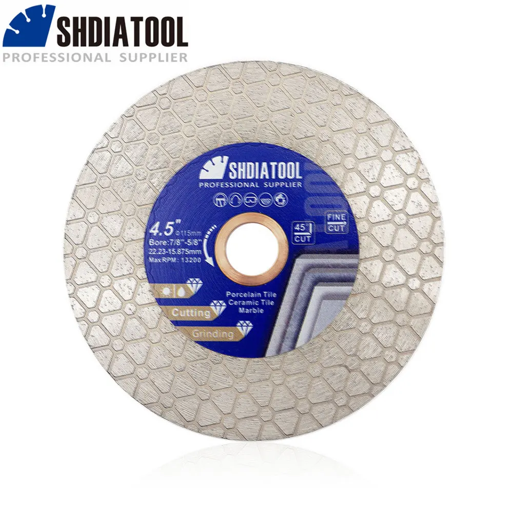 SHDIATOOL Dia115mm قرص قطع طحن الماس 1/2/5 قطعة شفرة المنشار مزدوجة الجانب سيراميك الرخام 4.5 بوصة قاطع القرص الدائري