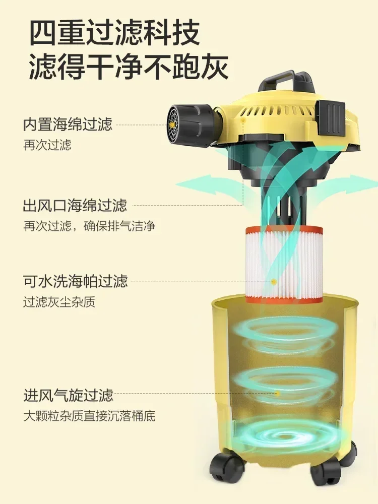 고출력 소형 가정용 산업용 핸드 헬드 버킷 진공 청소기, 건식 및 습식 장식, 3 가지 목적 진공 청소기, 220V