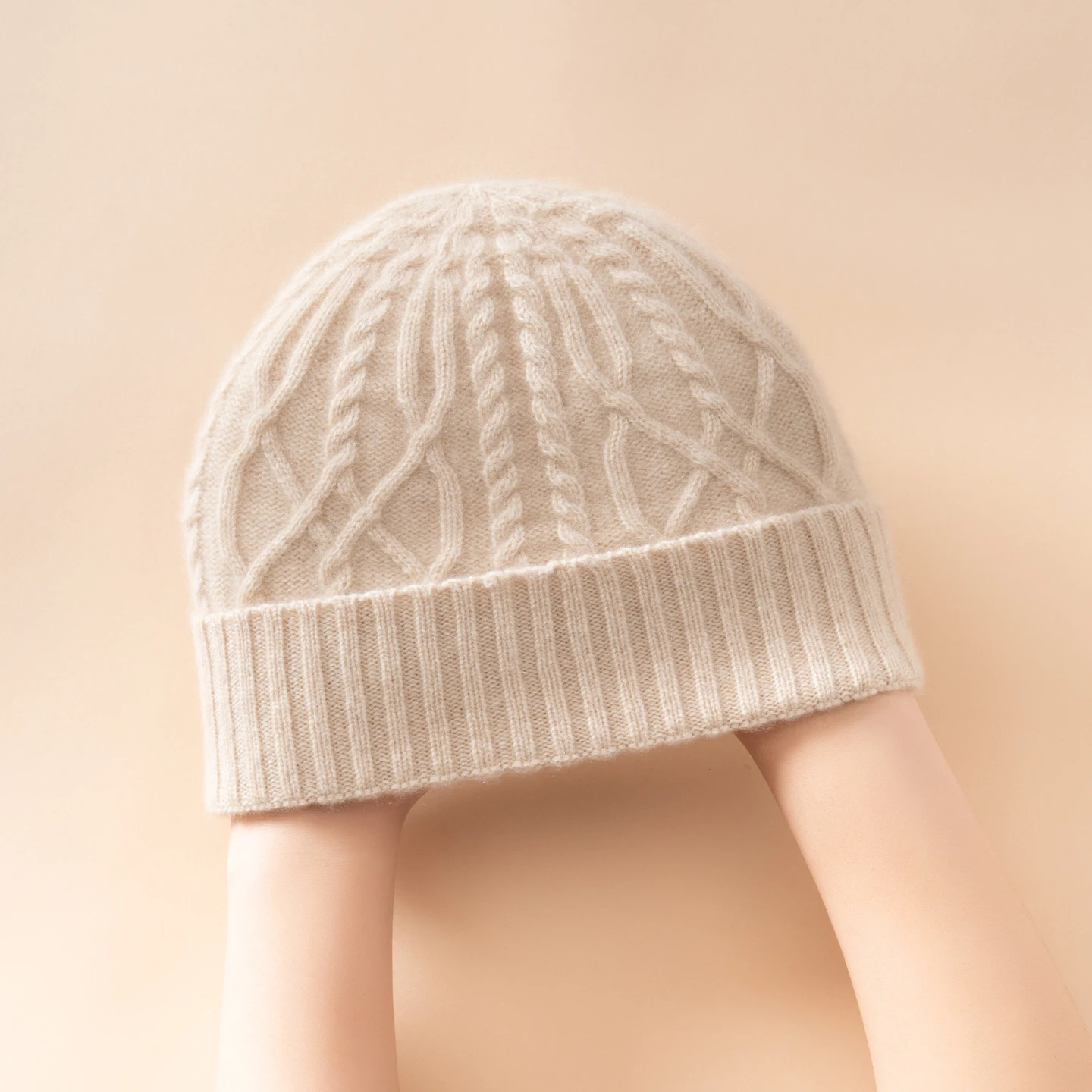 BELIARST Couple Knitted Hat 100% Pure Goat Cashmere Men's and Women's Winter Thick Warm Leisure Jacquard Cold Weather Warm Hat..