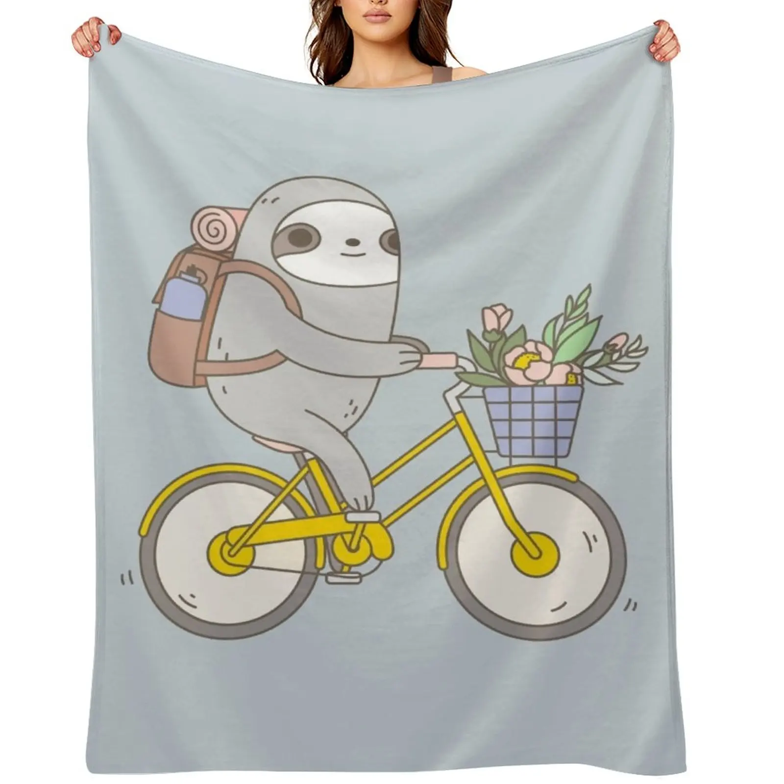 

Biking Sloth Throw Blanket Beautifuls Summer Giant Sofa blankets and throws Blankets