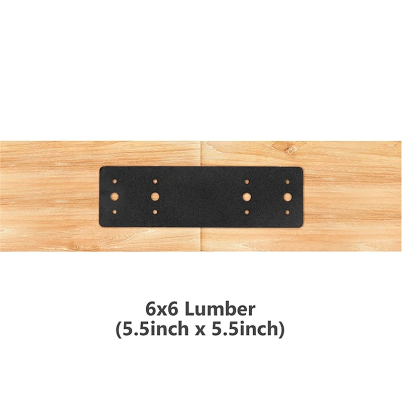 A08F-Post To  Connectors 4PCS, Straight Steel Flat Plate, Mending Plate I Shape Bracket, Black Powder Coated I Strap