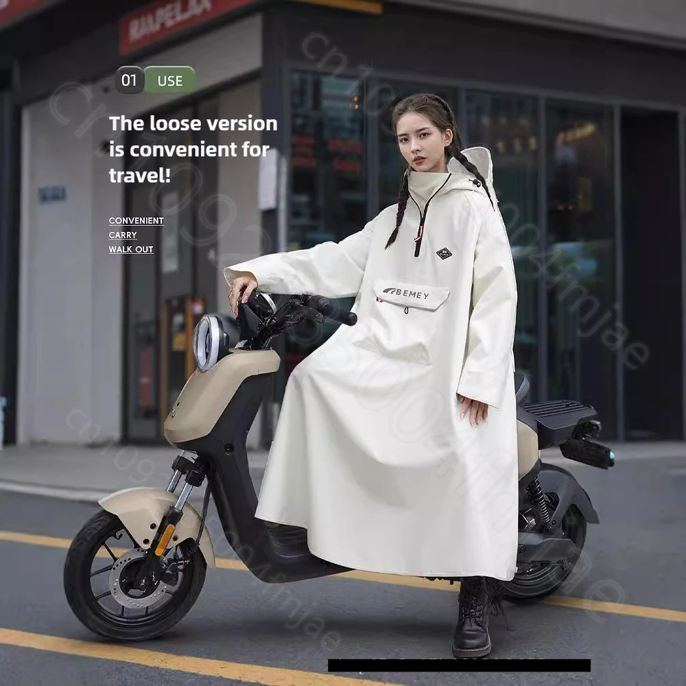 Electric Vehicle Raincoat Thickened and Lengthened Adult Motorcycle Poncho Rider Raincoat Rainstorm Proof Rain Gear дождевик