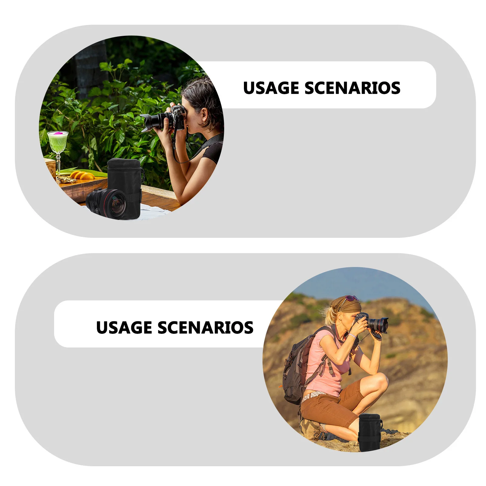 حقيبة عدسة الكاميرا بحجم مقاومة للماء ومضادة للصدمات وحقيبة تخزين من النايلون الواقي لعدسة Dslr