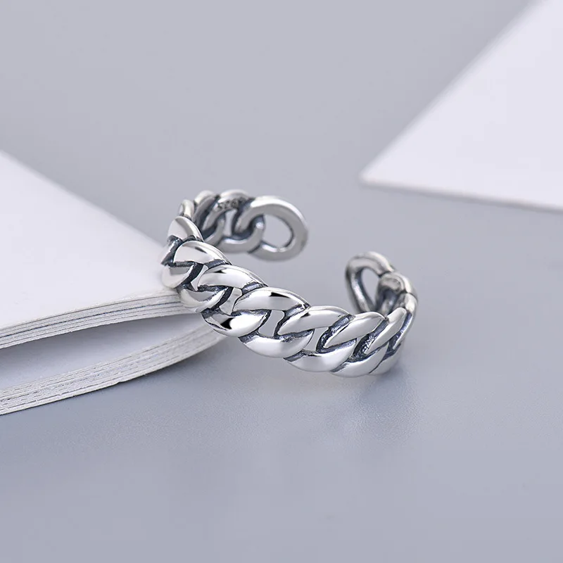 Gothic Simple Elegant Korean Style Open Hollow Chains Ring Temperament Jewelry Accessories Birthday Gift