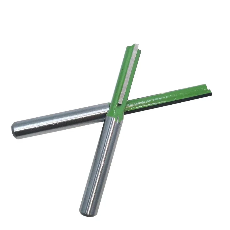 7 Uds. Fresa de broca recta de doble flauta con vástago de 6Mm para enrutador de carburo de tungsteno de madera herramienta de carpintería Mc06021