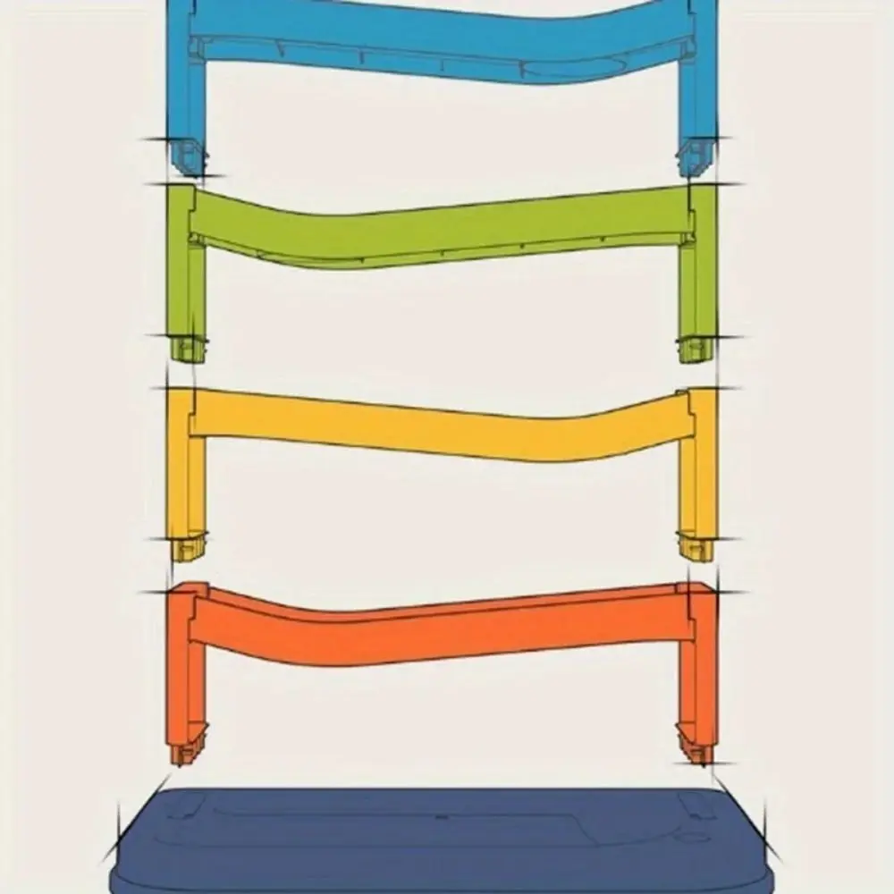 Plastic Slide Rolling Ball Ramp Interactive Montessori 5-Layer Colorful Track Colorful Stacking Track Knocking Ball