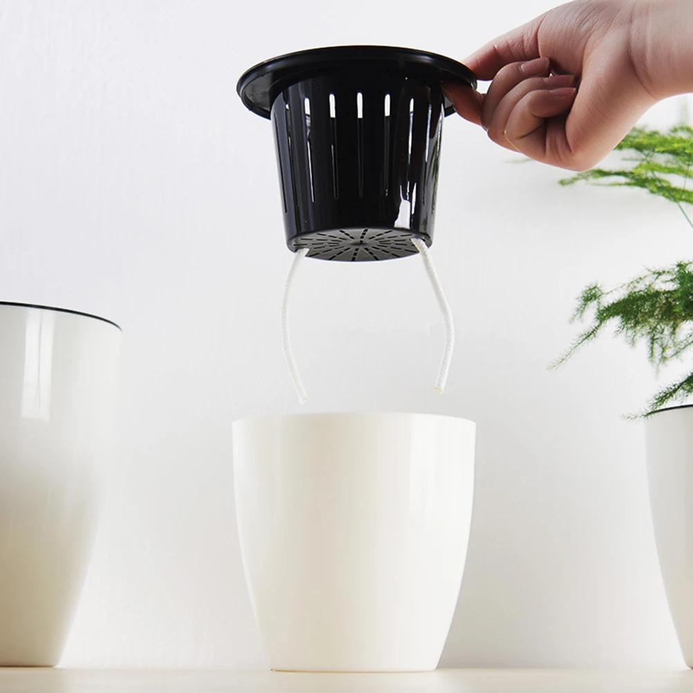 

Creative Automatic Watering Succulent Plant Pots Round Plastic Flower Pot Self-Watering Planter for Home Office Garden Outside