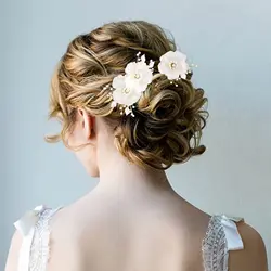 Set di fermagli per capelli floreali in chiffon fatti a mano, copricapo per ragazza/sposa e accessori per acconciature, banchetti, matrimoni, regali per feste