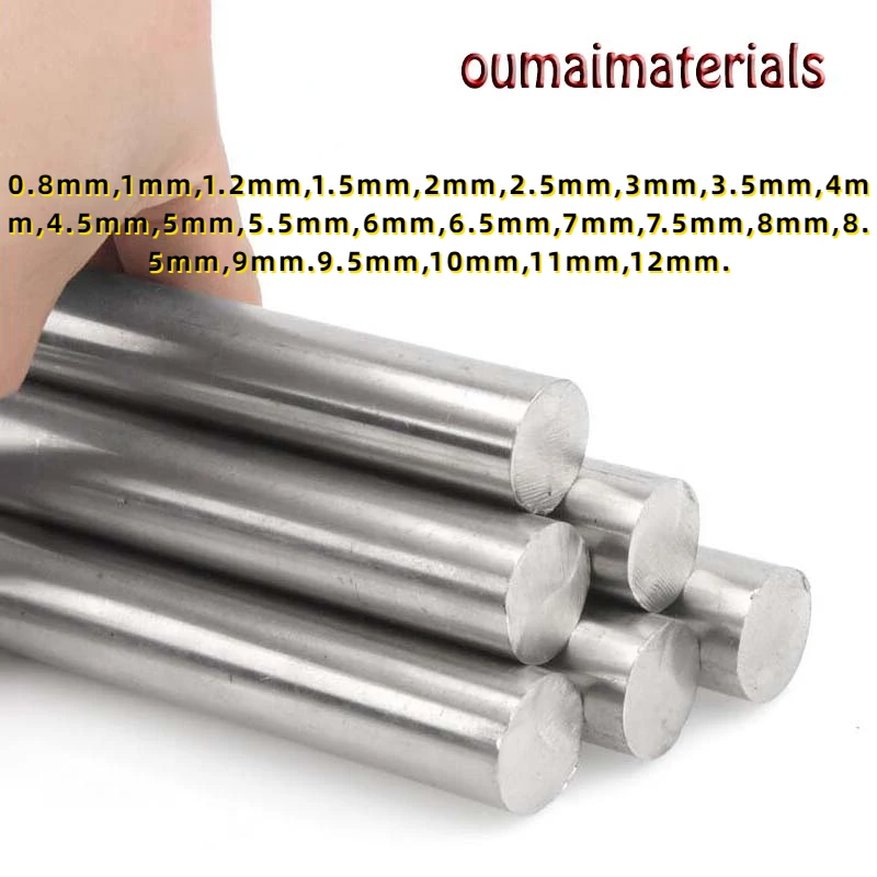 304 Stainless Steel Rod 0.8mm 1mm 1.2mm 1.5mm 2mm 2.5mm 3mm 3.5mm4mm 4.5mm 5-12mm Linear Shaft Metric Round Rod 100mm Long