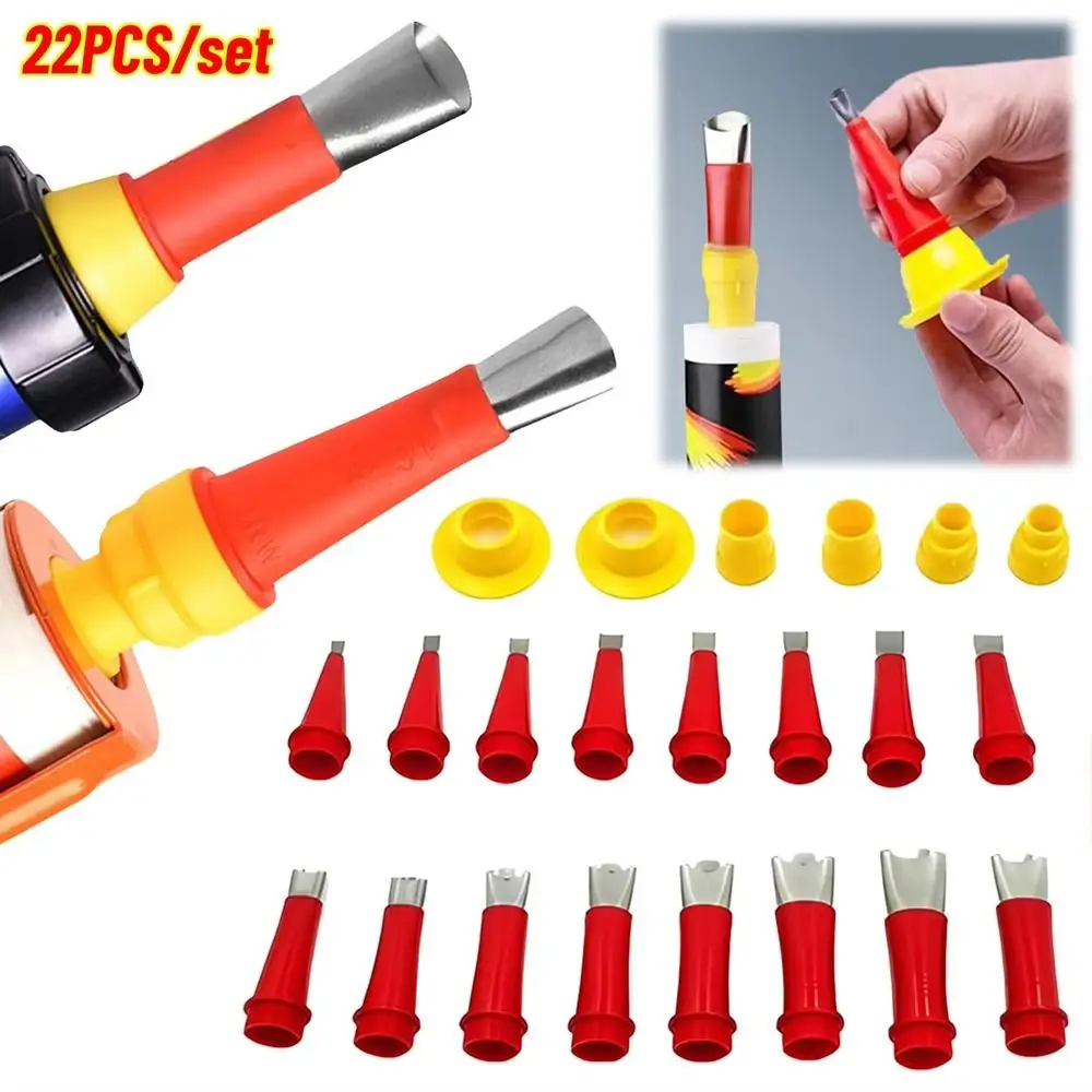 

22Pcs/Set Stainless Steel Caulk Nozzle Applicator Sink Joint Glue Finisher Glue Tool Silicone Sealant Finishing Tool
