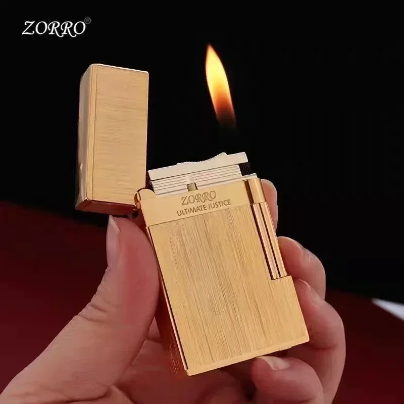 ZORRO 612 Side Wheel Soundproofing Oil Lighter Creative Retro Color Shell Windproof Metal Cigarette Accessories for smokers